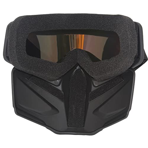 BROYEUR Paintball Mask Anti Fog, Full Face Tactical Mask Goggles Detachable for Motorcycle Cycling Skiing Halloween CS Game Cosplay (Black 2#) - Image 4