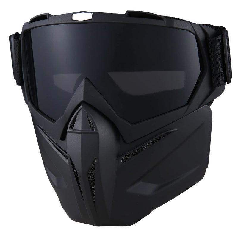 BROYEUR Paintball Mask Anti Fog, Full Face Tactical Mask Goggles Detachable for Motorcycle Cycling Skiing Halloween CS Game Cosplay (Black 2#) - Image 2