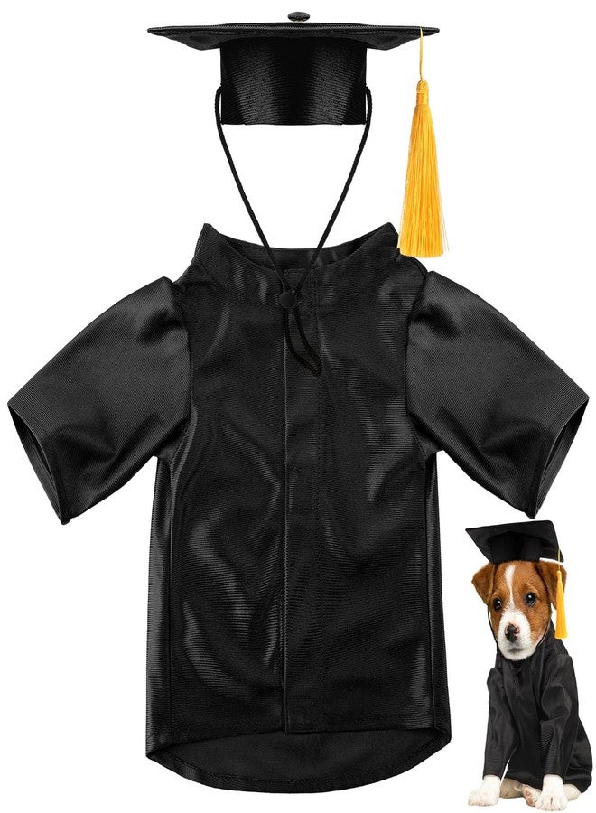 Bunnycool Dog Graduation Cap and Gown 2026 Washable Pet Graduation Costume for Dog Cat Shirt and Hat (Traditional,M,Black) - Image 1