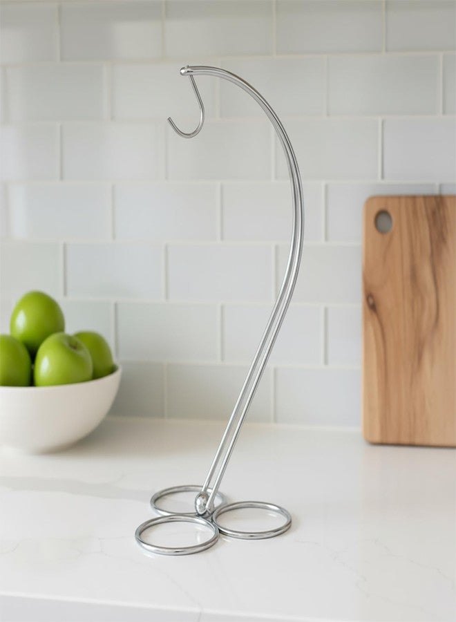 BNYD Banana Holder Stand for Kitchen Counter, Chrome Banana Hanger with Hook, Fruit Basket Accessory, Hanging Banana Tree, Countertop Banana Rack - Image 4