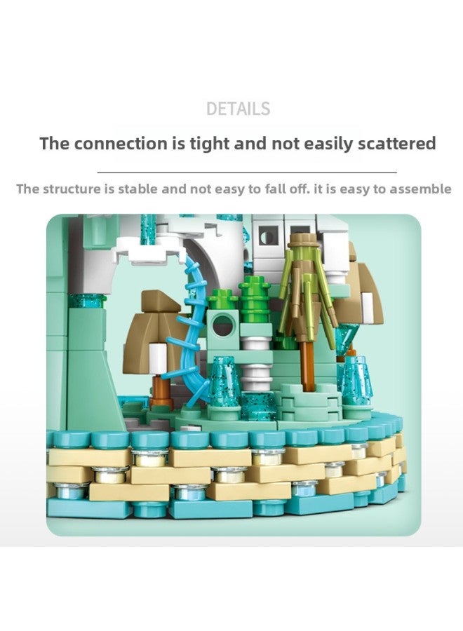 Canada 5400 Girl Ice Princess Castle Play House Model Compatible Lego Children's Building Block Toy-Color:1822-25(4-in -1) Macaron Dream Castle: Tong Meng City Gate/Xi Xin Garden/Palace Parade Carriage/Rainbow Observation Deck  - Image 4