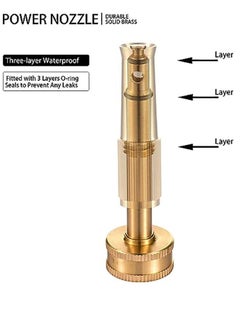 Generic High Pressure Brass Heavy Duty Adjustable Twist Hose Nozzle Jet Sweeper Nozzle for Garden Hoses (2 Pack)  - Image 4