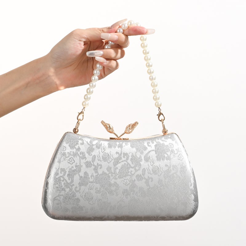 New Chinese-Style Pearl Handheld Cheongsam Women'S Bag Banquet Dress Party Evening Bag Elegant And Atmospheric All-Match - Image 3