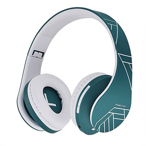 PowerLocus Bluetooth Over-Ear Headphones, Wireless Stereo Foldable Headphones Wireless and Wired Headsets with Built-in Mic, Micro SD/TF, FM for iPhone/Samsung/iPad/PC (Blue/White) - Image 2