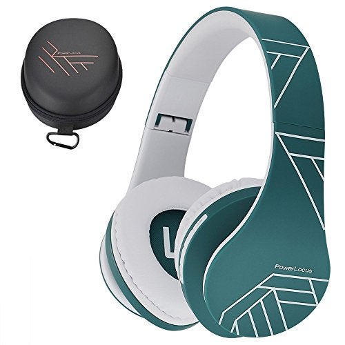 PowerLocus Bluetooth Over-Ear Headphones, Wireless Stereo Foldable Headphones Wireless and Wired Headsets with Built-in Mic, Micro SD/TF, FM for iPhone/Samsung/iPad/PC (Blue/White) - Image 1