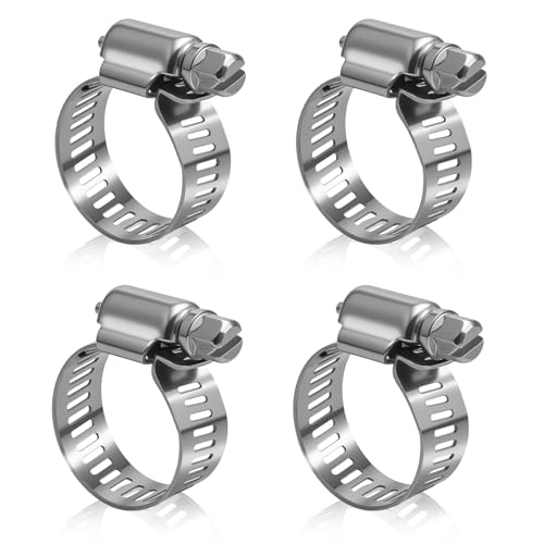 NexaNova 316L Stainless Steel Hose Clamps Marine Grade Corrosion Resistant Heavy Duty Clamps (14-27 mm, 5/8" - 1") 4Pcs - Image 1