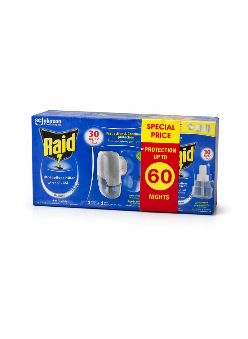 Raid Mosquito Killer Electric Device with Liquid Refill, Odorless, Up to 60 Nights Protection - Image 1