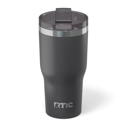 RTIC 30oz Essential Tumbler with Lid, Ceramic Lined, Insulated, Stainless Steel, Metal, Double Wall Vacuum-Insulation, Travel Cup for Iced Coffee, Tea, Hot and Cold Drink, Graphite - Image 1