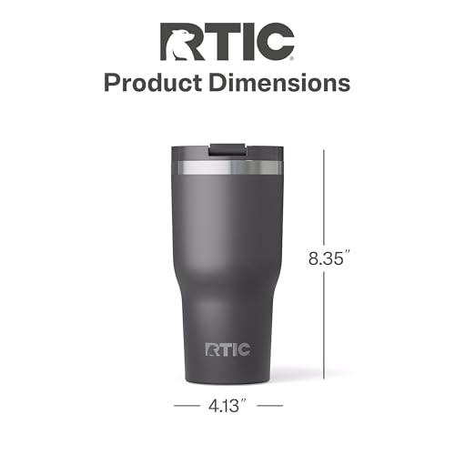 RTIC 30oz Essential Tumbler with Lid, Ceramic Lined, Insulated, Stainless Steel, Metal, Double Wall Vacuum-Insulation, Travel Cup for Iced Coffee, Tea, Hot and Cold Drink, Graphite - Image 5