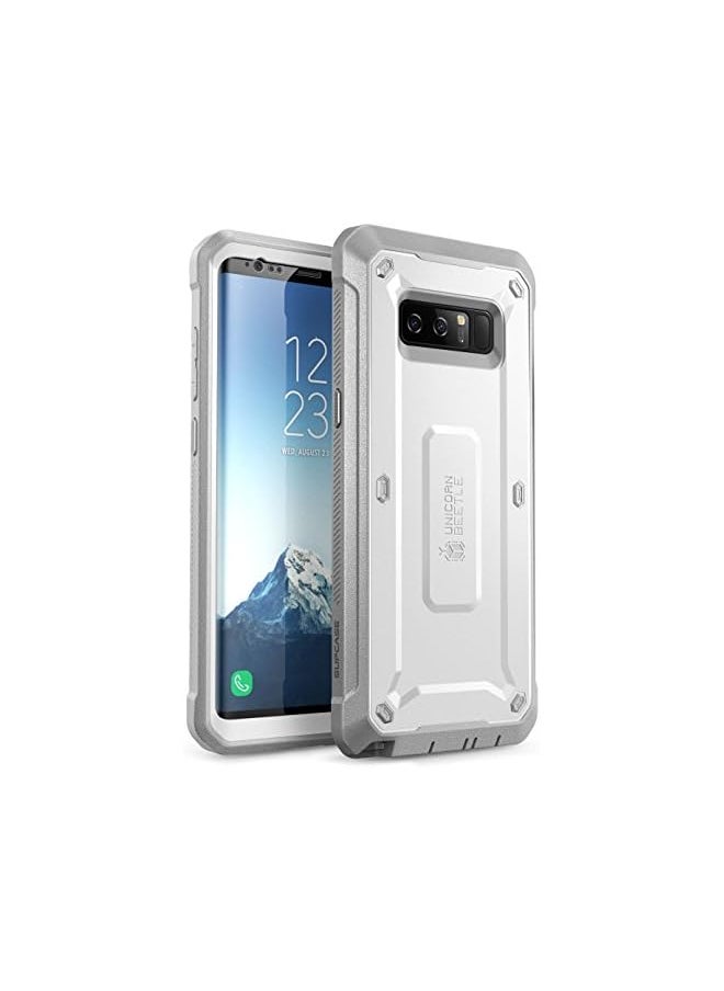 SUPCASE [Unicorn Beetle Pro Series] Case Designed For Samsung Galaxy Note 8 (2017 Release), Full Body Rugged Holster with Built-in Screen Protector - White