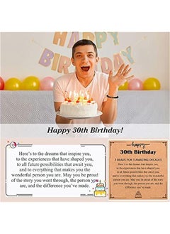 Generic 21st/30th/40th/50th/60th/70th Birthday Gifts for Him, Elastic Rope Bracelet for Men  - Image 2