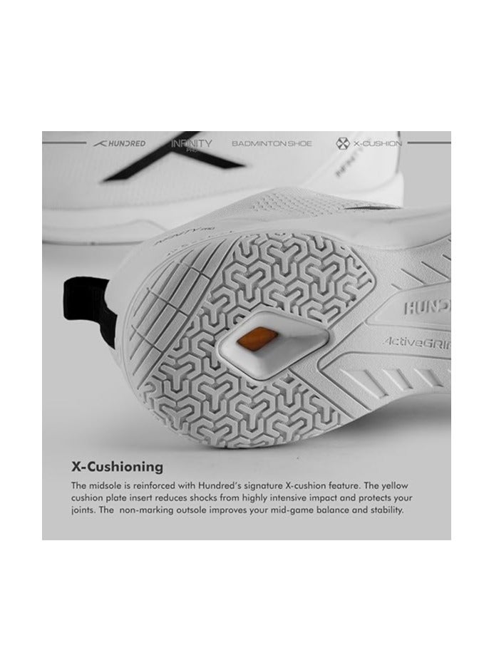 HUNDRED Infinity Pro Non-Marking Professional Badminton Shoe for Men |  Material: Polyester/Mesh | Suitable for Indoor Tennis/Squash/Table Tennis/Basketball & Padel | Lace Up | Durable and Comfort - Image 3