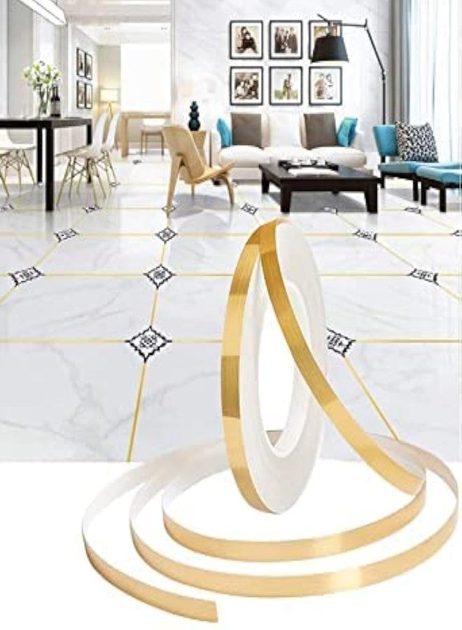 See more 50 Meters Golden Tape,Home Floor Wallpaper Waterproof Tiles,Tile Gap Tiles Stickers for Floor(0.5CM Wide, Gold) - Image 1