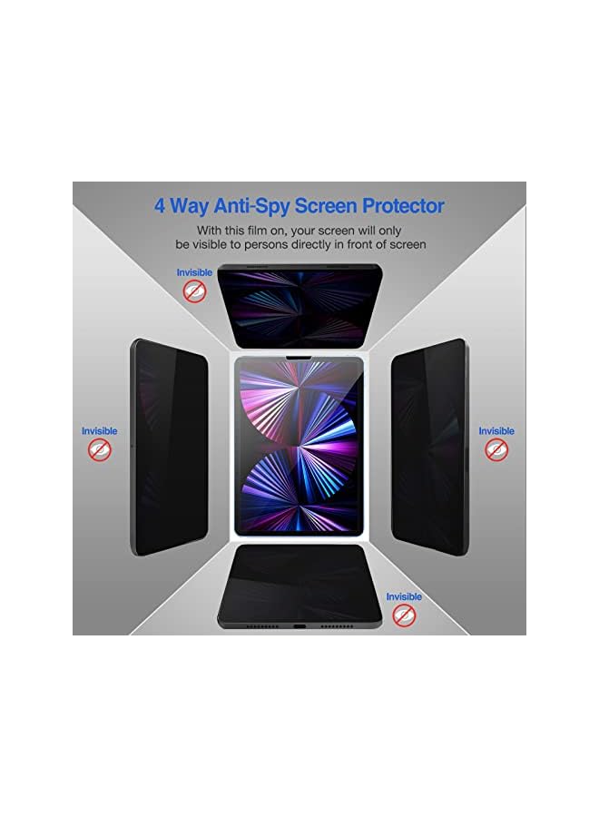 Procases 4-Way Privacy Screen Protector For Ipad Pro 11 4Th Gen 2022, 10.9” Ipad Air 5/4, Ipad Pro 11 3Rd 2Nd 1St, 360 Degree Tempered Glass Film Guard - Image 2