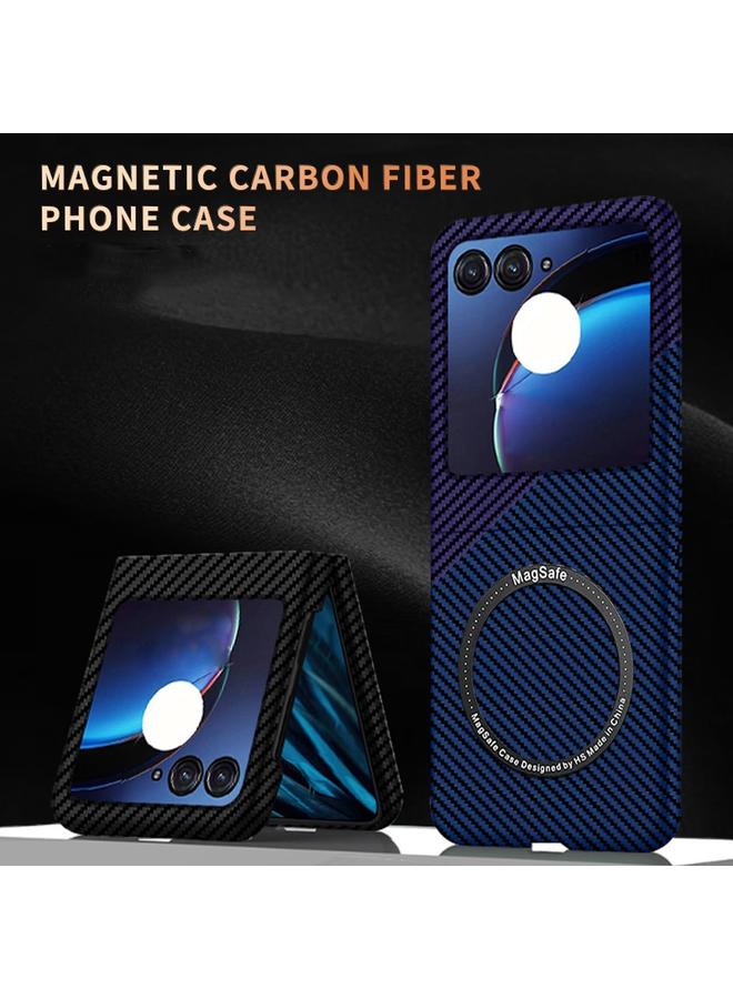erorex Case For Motorola Razr 50 Carbon Fiber Texture MagSafe Magnetic Phone Case - Image 2
