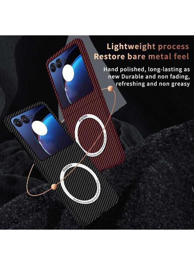 erorex Case For Motorola Razr 50 Carbon Fiber Texture MagSafe Magnetic Phone Case - Image 5