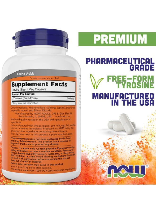 now L-Tyrosine 500mg, 300 Capsules (Pack of 2) - Non GMO Supplement - 500 mg Caps - Free Form Ltyrosine - Image 2
