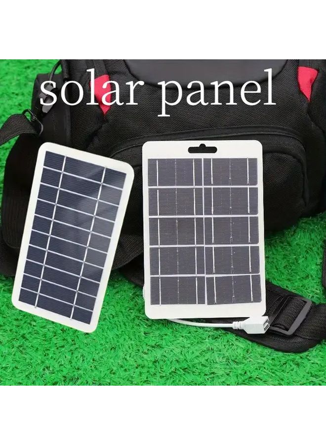 White Portable USB Solar Panel Dual Charger Fast Charging For Outdoor Travel - Image 1