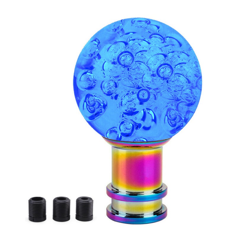 Acrylic Crystal Bubble Shift Knob Round Ball Shift Knob Transparent Gear Shifter Dark Blue - Image 1