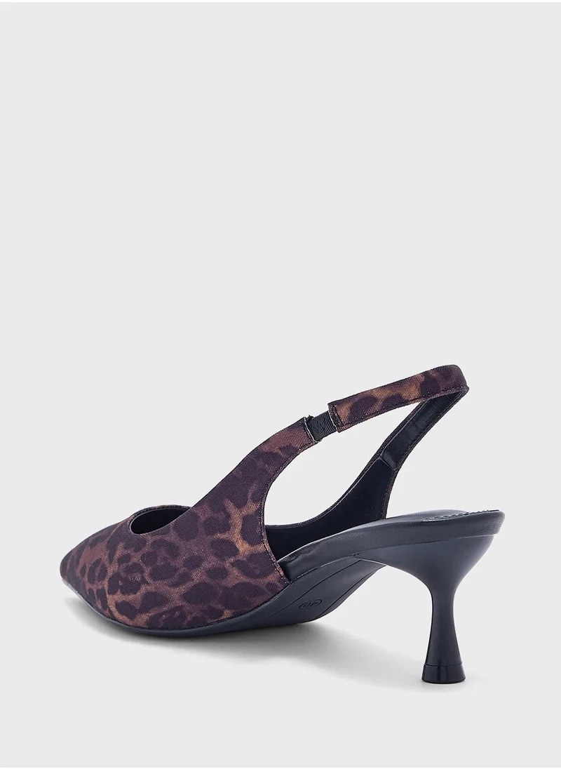 ايلا Leopard Print Sling Back Pump