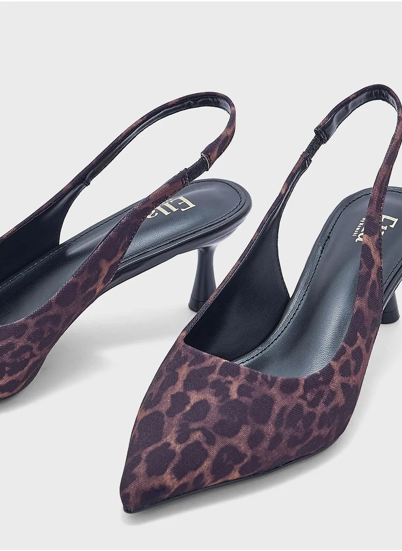 ايلا Leopard Print Sling Back Pump