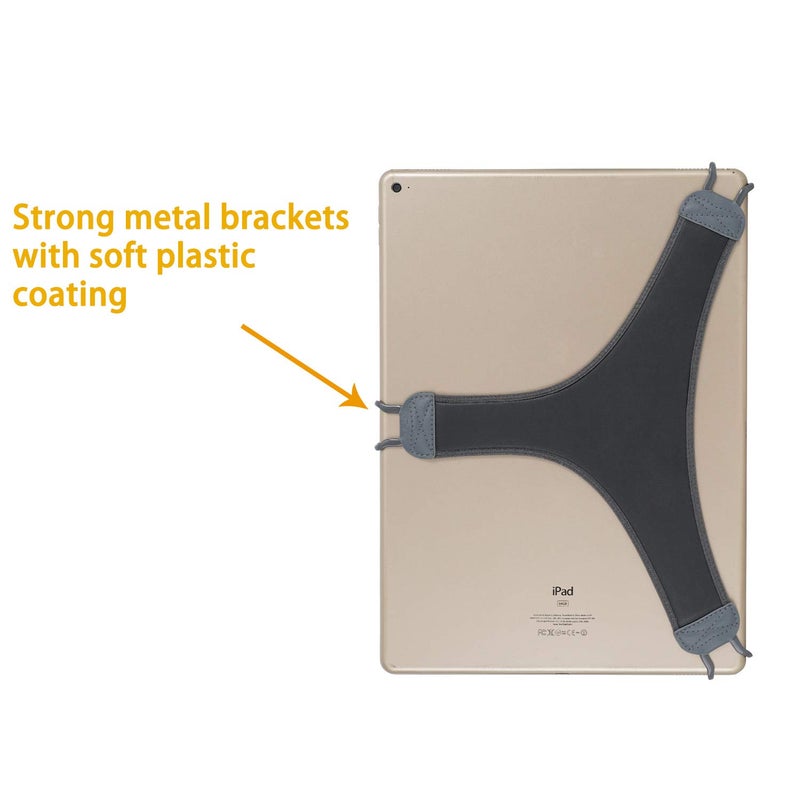 TFY Hand Strap Holder Finger Grip with Soft PU, Compatible with iPad Pro 12.9" and More (Gray) - Image 4