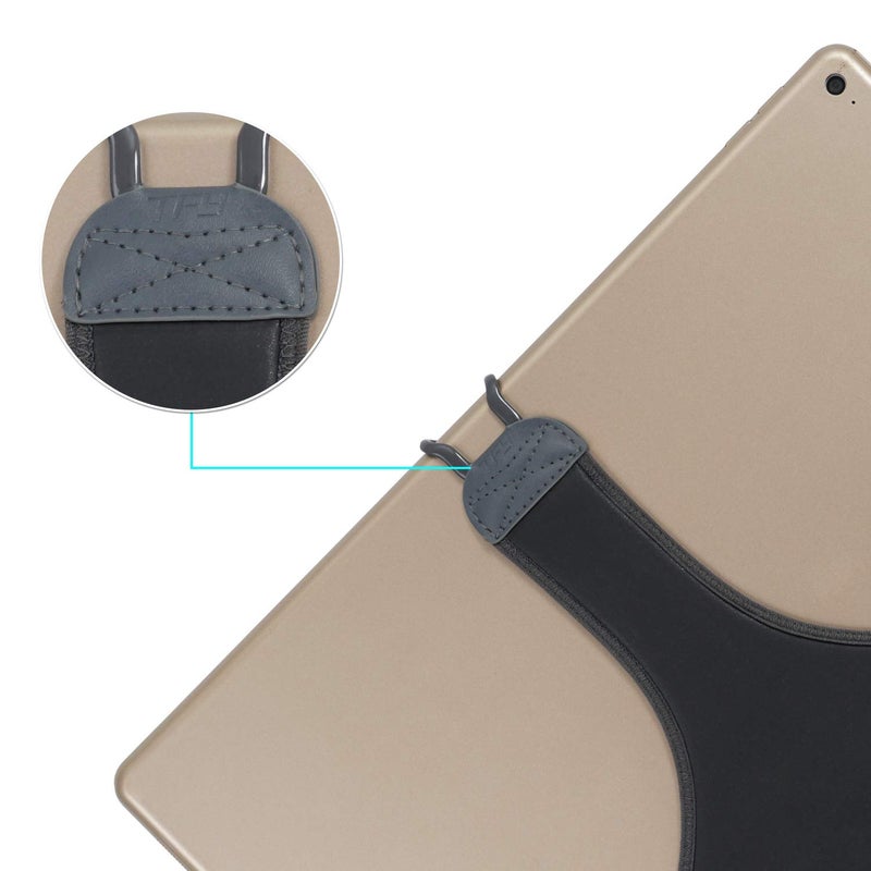 TFY Hand Strap Holder Finger Grip with Soft PU, Compatible with iPad Pro 12.9" and More (Gray) - Image 3