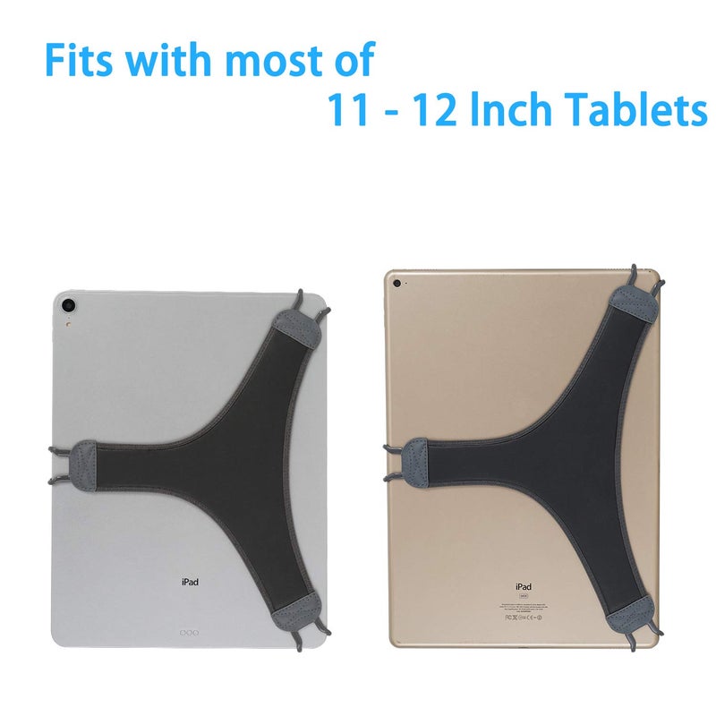 TFY Hand Strap Holder Finger Grip with Soft PU, Compatible with iPad Pro 12.9" and More (Gray) - Image 2