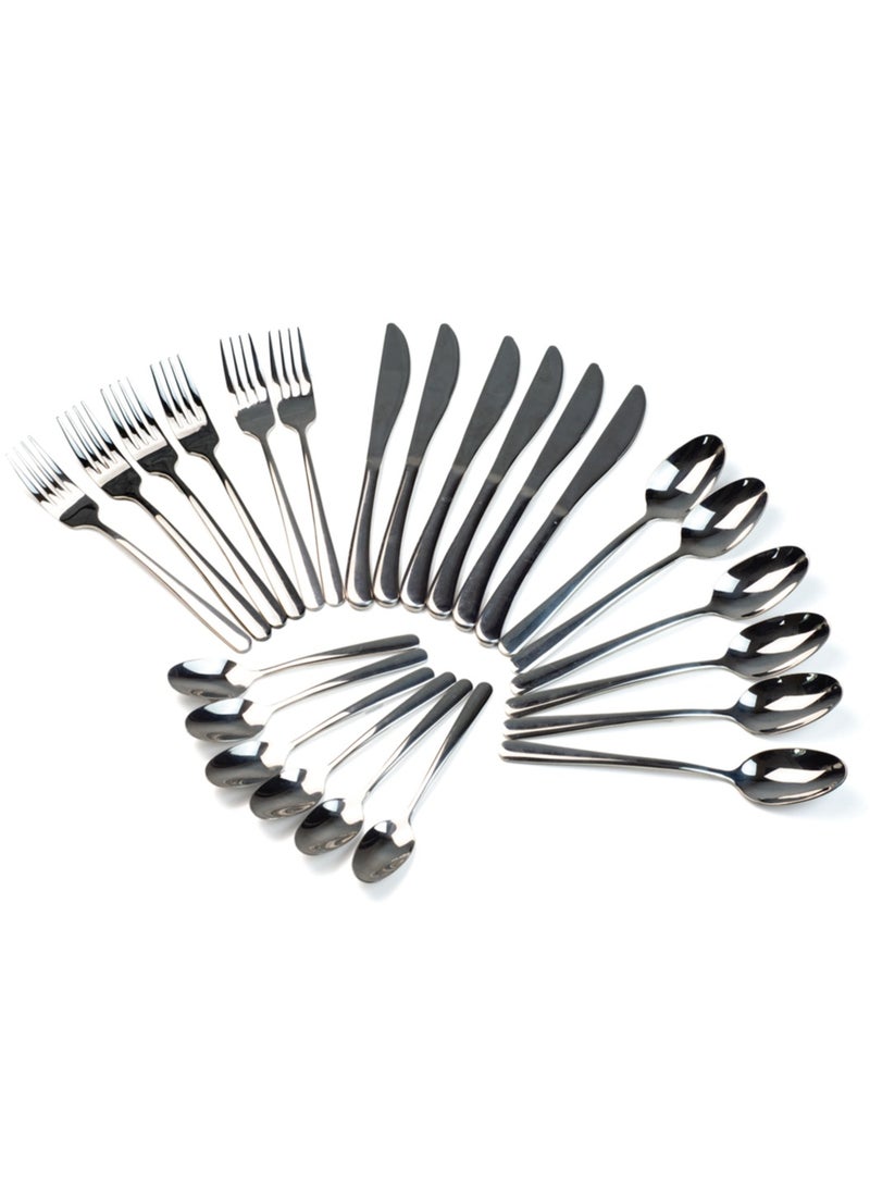 Beram Stainless Edge Cutlery Set, Elegant Silver Non Slip Handles, 18/10 Grade Kitchen Utensils Set, Tableware Set for Home, Restaurants and More - Image 1
