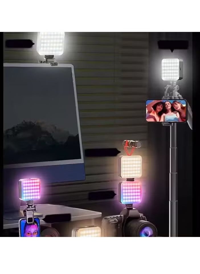 TIGER - D12S LED Fill Light, 2000mAh Full Color RGB Portable Pocket Video Light,, Multi-Port, Widely Compatible for Photography, Vlogging, Streaming, and Content Creation - Image 1