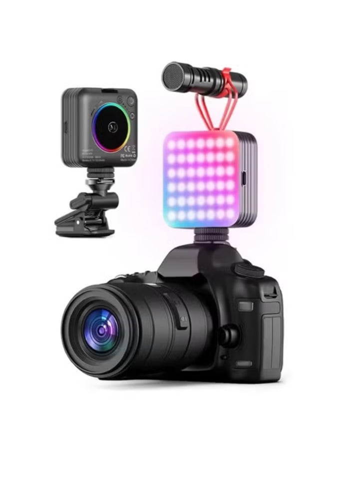 TIGER - D12S LED Fill Light, 2000mAh Full Color RGB Portable Pocket Video Light,, Multi-Port, Widely Compatible for Photography, Vlogging, Streaming, and Content Creation - Image 1