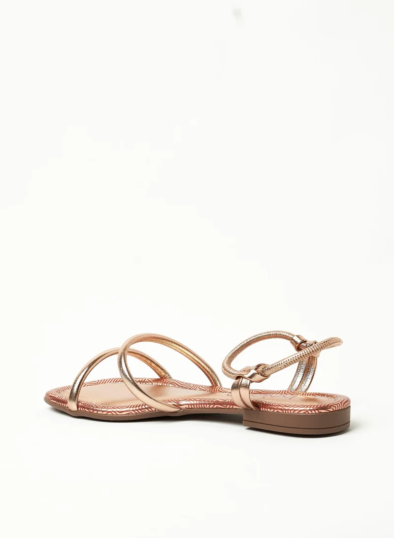 Beira Rio Gold Charley Ankle Strap Sandals for Women | Best Price UAE
