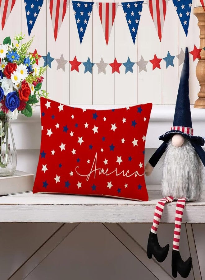 RABUSOFA 4th of July Patriotic Pillow Covers 12 x 20 Inch,Fourth of July Decorations-Independence America Stars Cushion Case for Sofa Couch Red White and Blue - Image 5