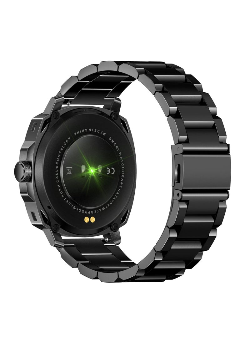 SWISS MILITARY - Swiss Military Dom 4 Smartwatch- 1.43" AMOLED, Call Features, Multi Language, Heart Rate/BP/Oxygen Level Monitoring, Wireless Charging, 5-7 Days Battery Life,IP67, Compatibility: iOS/Android-Gun Metal - Image 1