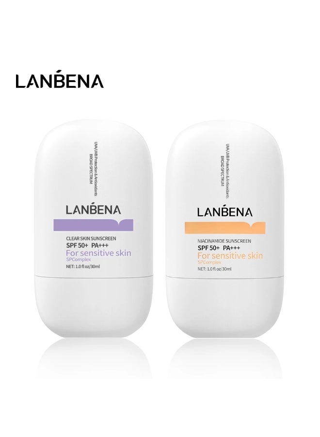 LANBENA Niacinamide Sunscreen SPF 50+ PA+++ 30ml NAM Whitening with Refreshing Repair Facial UV Protection Sunscreen - Image 1