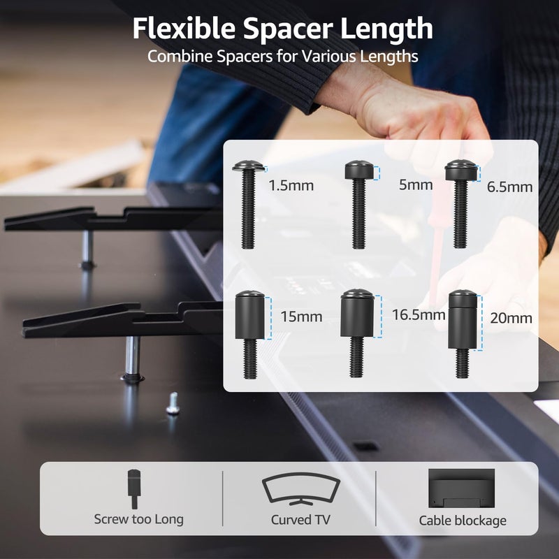 MOUNTUP Universal TV Mounting Hardware Kit Fits Most LED LCD OLED 4K TVs, Includes M4 M5 M6 M8 TV Screws, Spacers, Washers for TVs/Monitor Mounting up to 80 inches, MU0041 - Image 5