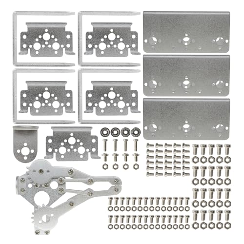 diymore Robotic Arm Kit Silver ROT3U 6DOF Aluminium Robot Arm Mechanical Robotic Clamp Claw Kits No Soldering Required (Unassembled Parts Without Servos) - Image 2