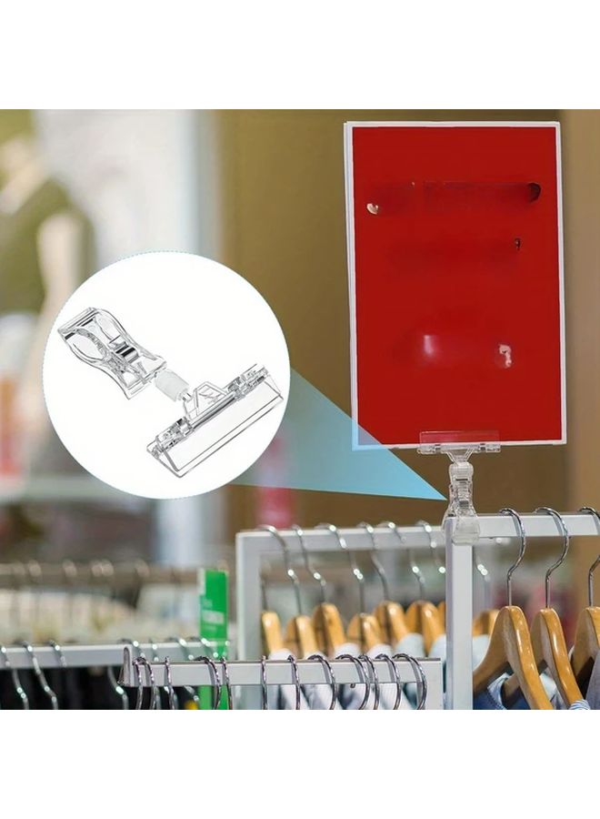 20pcs Clear Rotatable Plastic Sign Clips 360 Degree Adjustable Double Sided Display Holders - Image 3