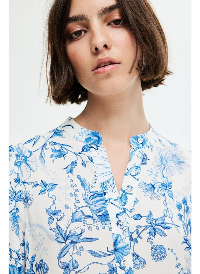 اتش اند ام Patterned viscose dress
