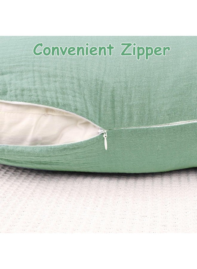 غطاء وسادة الرضاعة من Hooyax Muslin، قطعتان، أغطية رضاعة ناعمة وجيدة التهوية، غطاء وسادة رضاعة لطيف للأطفال الذكور والإناث (أخضر ورمادي) - Image 2