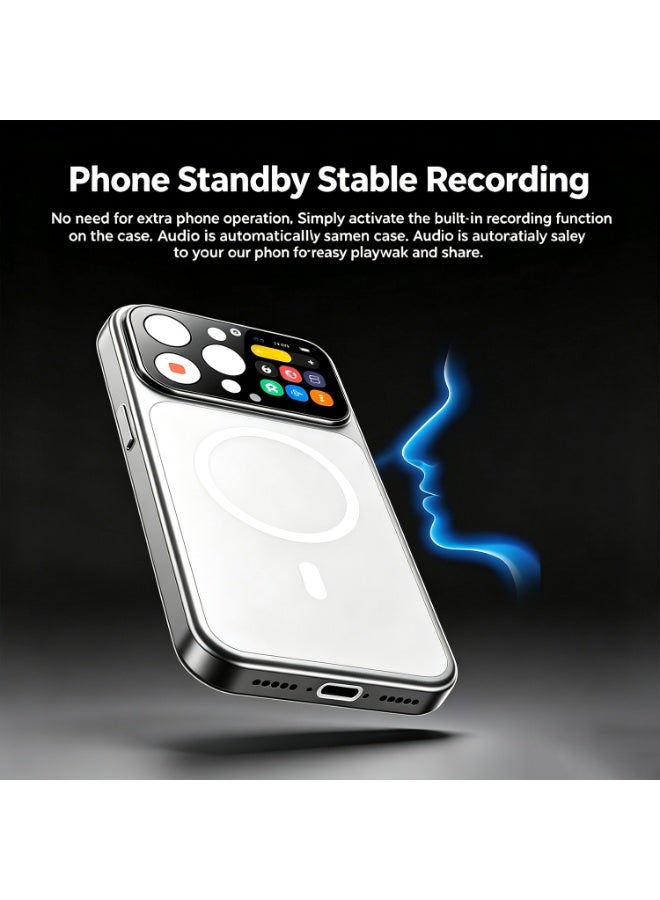 افظة هاتف محمول، حافظة هاتف محمول iPhone 16 Pro Max، شاشة عالية الدقة مقاس 1.85 بوصة، مع معاينة في الوقت الفعلي، معرف المتصل، مع التقاط صور قابلة للتخصيص على الشاشة وغطاء واقي شفاف بنفس الشاشة - Image 5