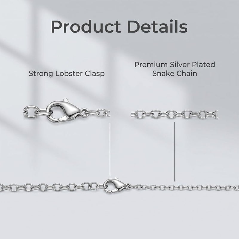 AojSup 100 Pcs Necklace Chain Bulk for Jewelry Making, Stainless Steel Necklace Chains Silver Cable Chain 19.7 Inch, Thin Necklaces Chains for DIY Pendant Choker Anklet Crafting, Tarnish Resistant Unisex - Image 3
