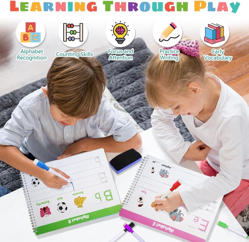 Oasisgalore Tracing Books for Kids Ages 3-5, Toddler Preschool Learning Workbooks, Kindergarten Writing Practice & Educational Toddler Travel Activities, Easter Basket Stuffers Gifts - Image 4