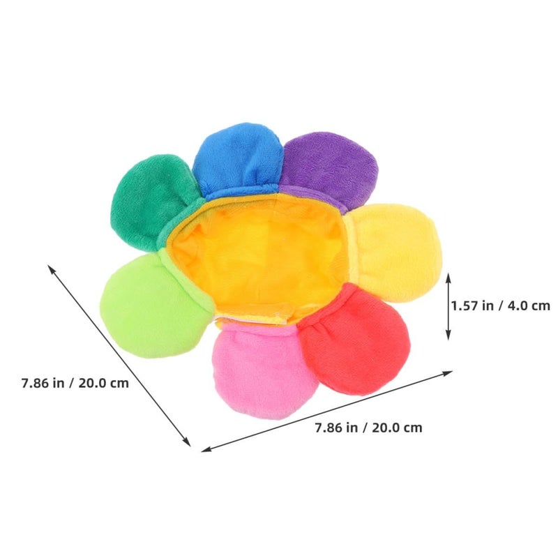 2pcs Sunflower Pattern Cat Hat Plush Flower Shaped Pet Headwear Wear Resistant Puppy Cap Costume Accessories For Cats And Small Dogs - Image 3