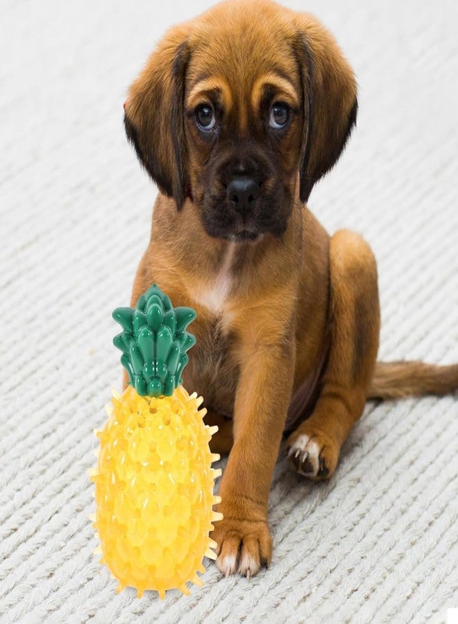 PremiumAV Dog Chew Toy - Rubber Anti-Bite Squeaky Pineapple Teething Toy for Puppies and Small to Medium Dogs, Durable Teeth Cleaning & Interactive Play Toy - Image 3