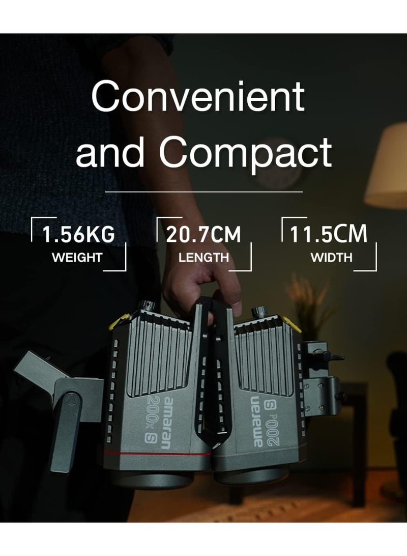 أبتشر أبوتشر أماران 200d S ضوء LED أحادي 200 واط بدرجة حرارة 5600 كلفن مع قاعدة Bowens وتحكم عبر تطبيق Sidus Link - Image 5