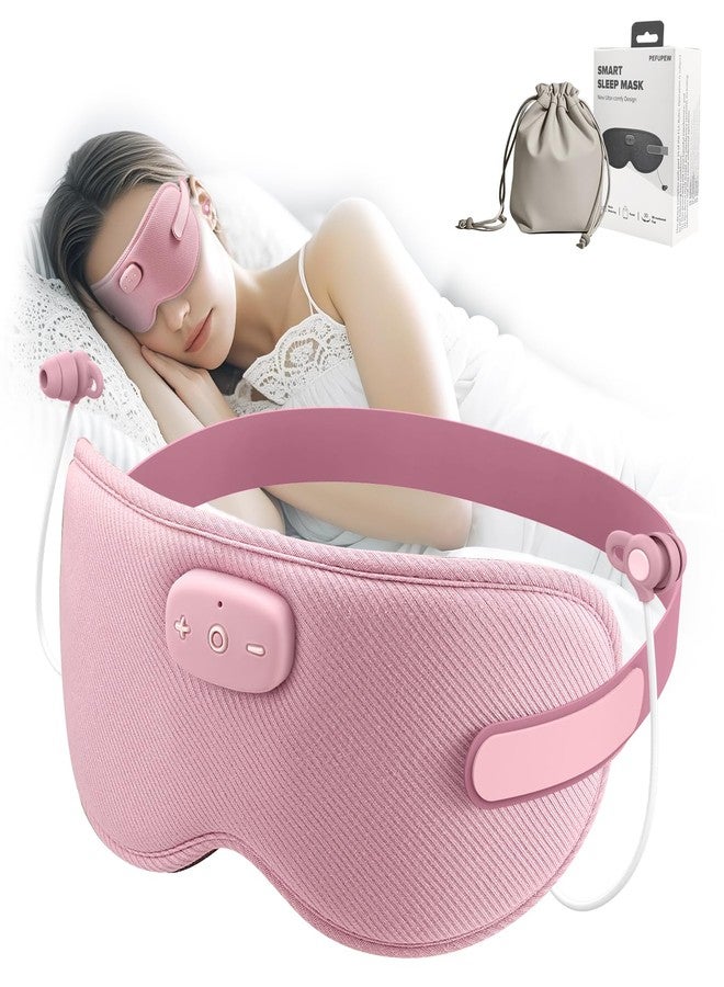 PEFUPEW 3D Sleep Mask with Bluetooth Headphones, Sleeping Earbuds with HD Mic, Sleep Eye Mask for Side, Zero Eye Pressure, Blackout Eye Mask for Sleep Travel, Elastic Band Eye Masks, for Men Women Gifts,Pink - Image 1