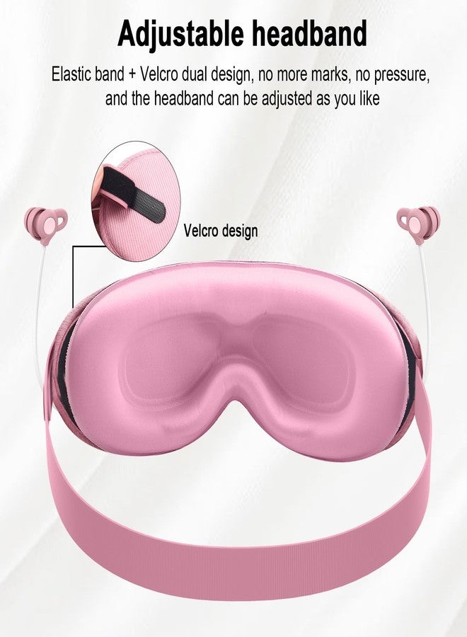 PEFUPEW 3D Sleep Mask with Bluetooth Headphones, Sleeping Earbuds with HD Mic, Sleep Eye Mask for Side, Zero Eye Pressure, Blackout Eye Mask for Sleep Travel, Elastic Band Eye Masks, for Men Women Gifts,Pink - Image 5