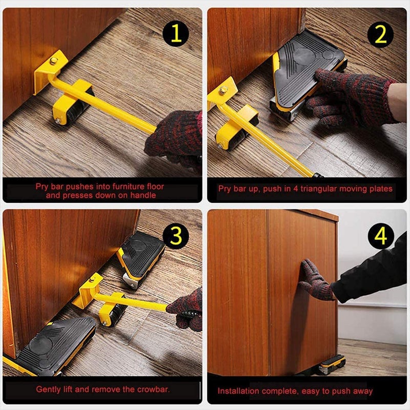 SEVEN SPACE Furniture Lifter Kit with 4 SlidersHeavy Furniture Roller Move Tool Set for Sofas Couches and Refrigerators Easy and Safe Moving Garage Heavy Lifter - Image 3