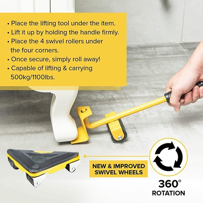 SEVEN SPACE Furniture Lifter Kit with 4 SlidersHeavy Furniture Roller Move Tool Set for Sofas Couches and Refrigerators Easy and Safe Moving Garage Heavy Lifter - Image 4